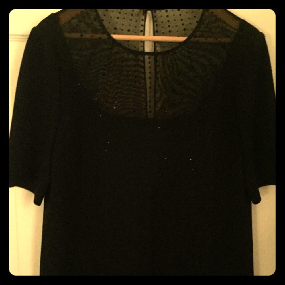 Evening Blouse with black sequins